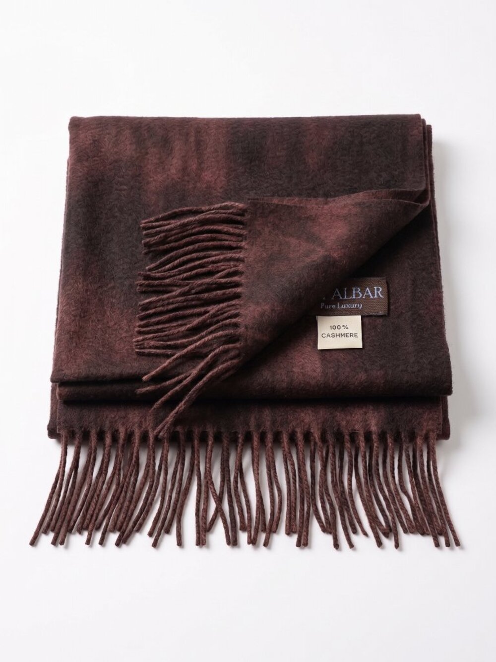 Unisex Colombo Cashmere Box Dyed Scarf-Black and Brown